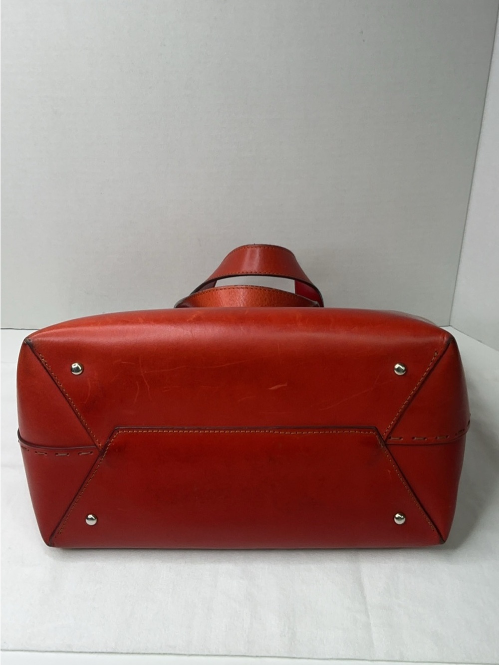 Dooney & Bourke Orange Leather tote bag. - Picture 9 of 13
